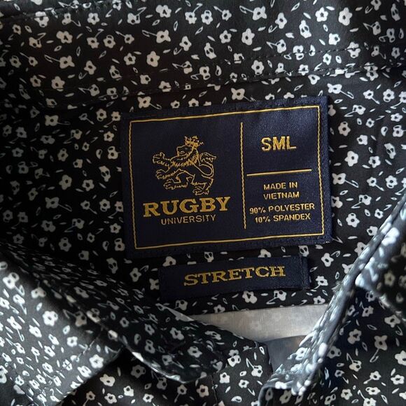 Rugby Size Small Blue Floral Print button up shirt long sleeve - Picture 6 of 6